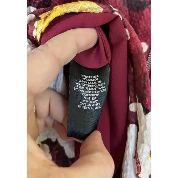 Alice + Olivia Lashay Tie Neck Ruffle Silk Mini Dress Floral Size 8 - Picture 12 of 12